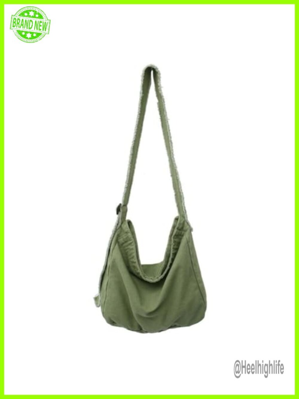 Canvas Hobo Crossbody Bag Sling Shoulder Tote Y2K Grunge